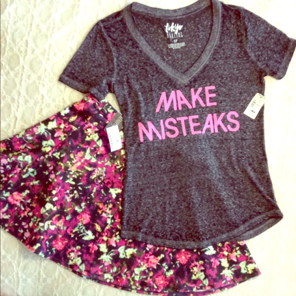 Aeropostale shirt and skirt set size small